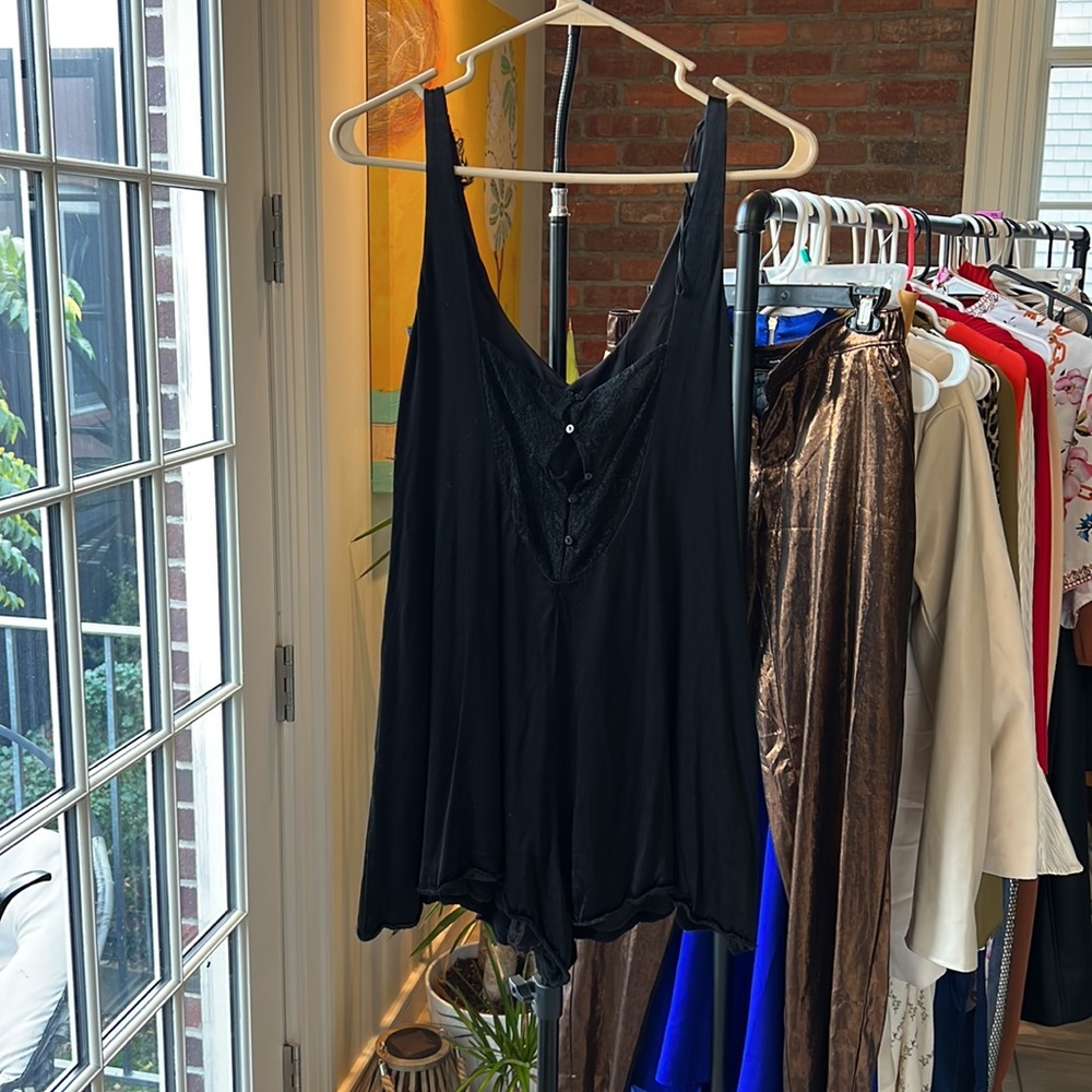 ZARA TRAFALUC SATIN ROMPER- Small